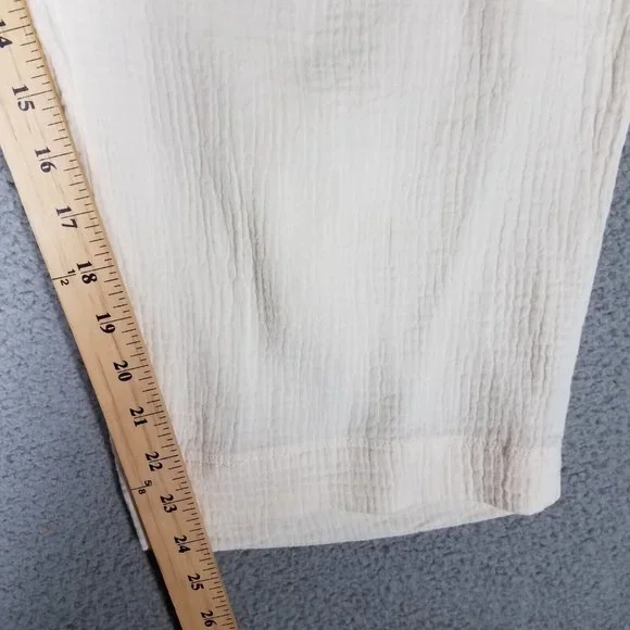 NEW Soft Surroundings Women's 1X Pants Crop Gauze Beach Pull On Casual Ivory - Picture 15 of 16